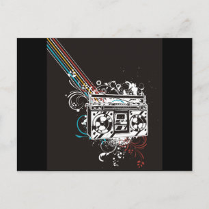 Boombox Boom Box Getto Blaster Jambox Postkarte