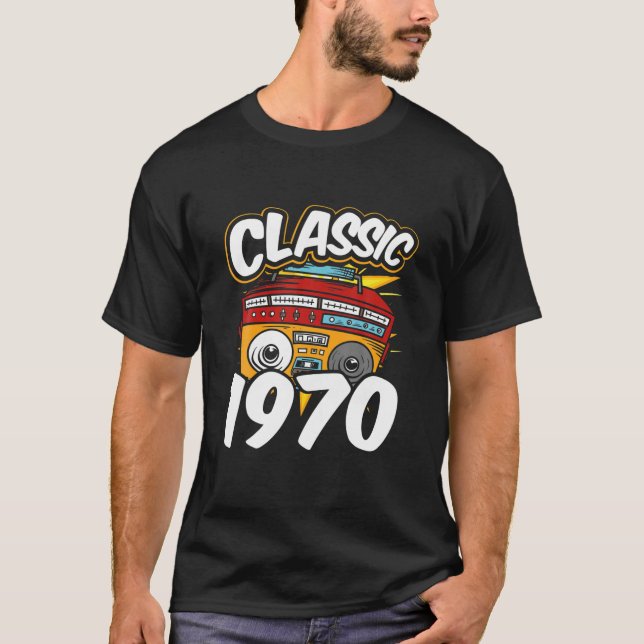 Boombox Classic 1970 Musikkassette 8 Track Radio T-Shirt (Vorderseite)