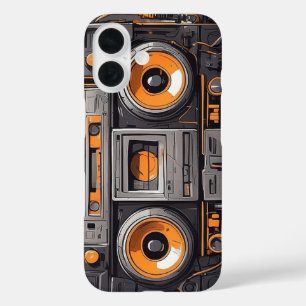 Boombox für den rückwärtsfuturistischen Kassettens iPhone 16 Hülle