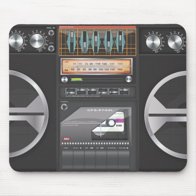 Boombox Ghetto Blaster Mousepad (Vorne)