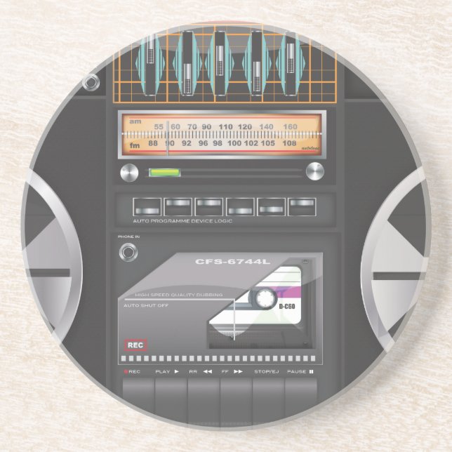 Boombox Ghetto Blaster Untersetzer (Vorne)