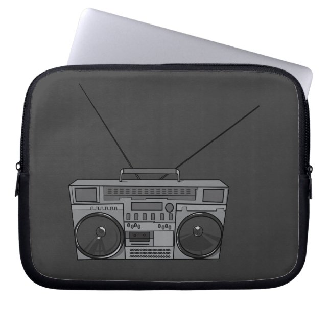 Boombox/Ghettoblaster-Stereoband-Radio-Spieler Laptopschutzhülle (Vorderseite)