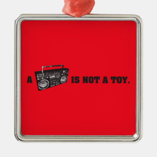 Boombox ist nicht ein Spielzeug Silbernes Ornament