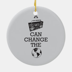 Boombox kann die Welt ändern Keramikornament