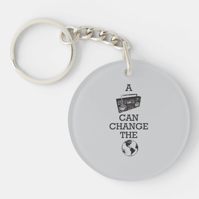 Boombox kann die Welt ändern Schlüsselanhänger (Vorderseite)