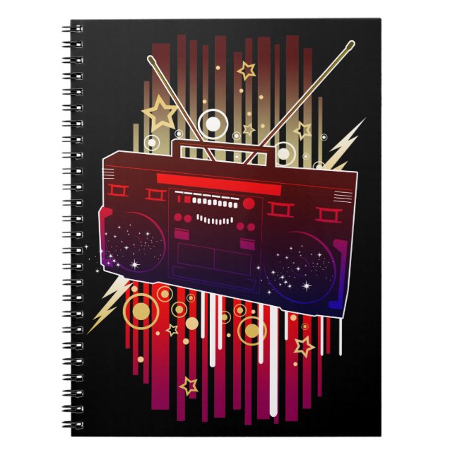 Boombox-Knall Notizblock (Vorderseite)