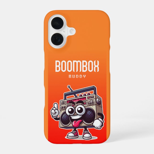 Boombox-Kumpel iPhone 16 Hülle (Rückseite)