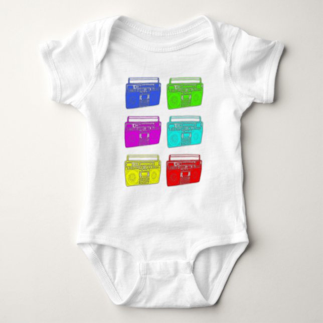 BOOMBOX multi Farbraver Baby Strampler (Vorderseite)