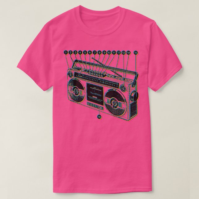 Boombox Old School Vintag Ghetto Blaster T-Shirt (Design vorne)