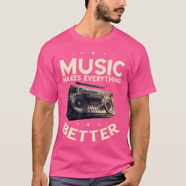Boombox Oldschool Music macht alles besser Hi T-Shirt (Vorderseite)