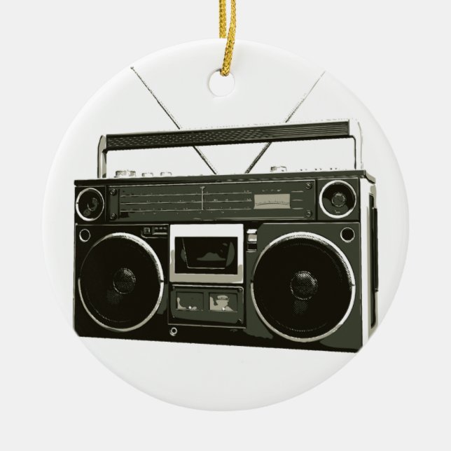 Boombox Stereolithographie-Radio Keramikornament (Vorne)