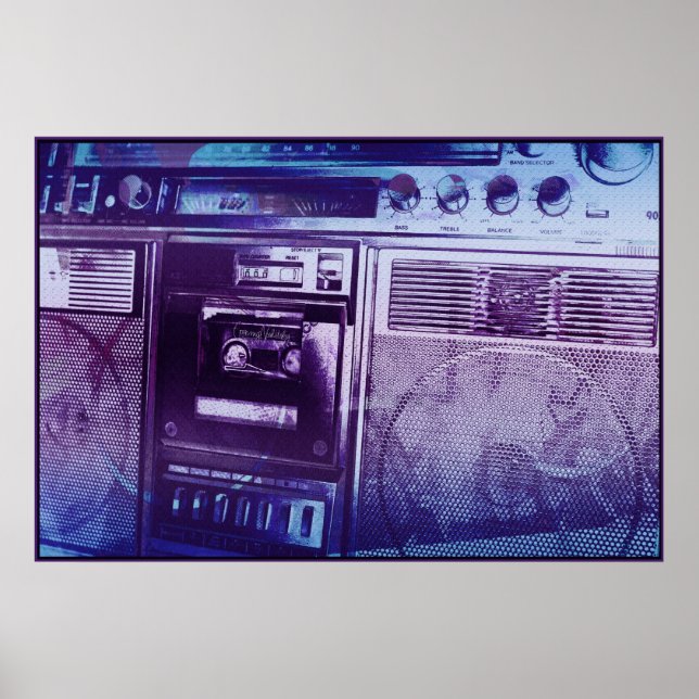 Boomboxer lila blau poster (Vorne)
