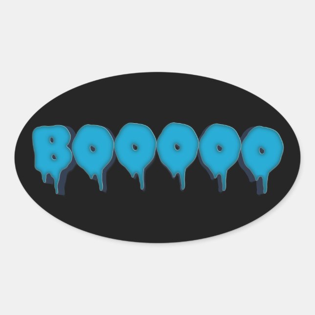 boomender Geistertextmagnet Ovaler Aufkleber (Vorderseite)