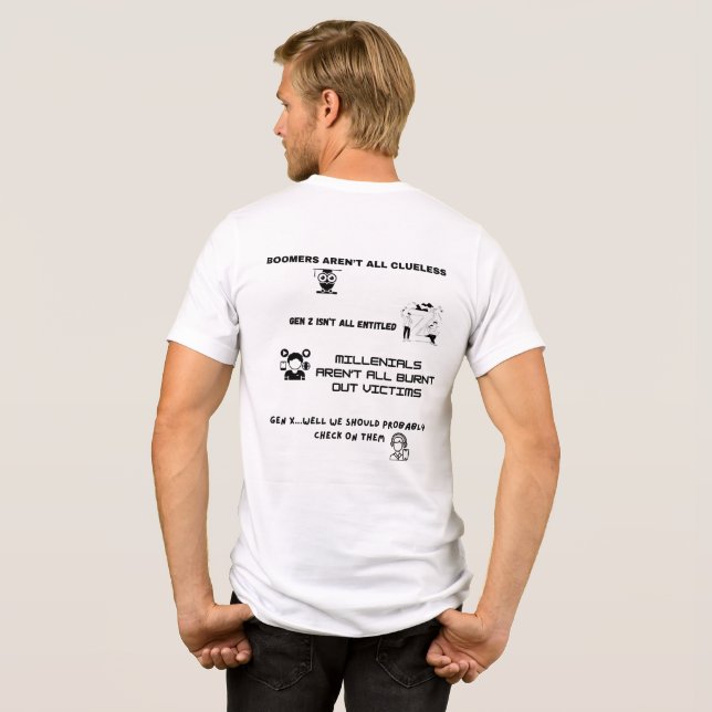 Boomer, Gen Z, Millennials, Gen X Tri-Blend Shirt (Rückseite voll)