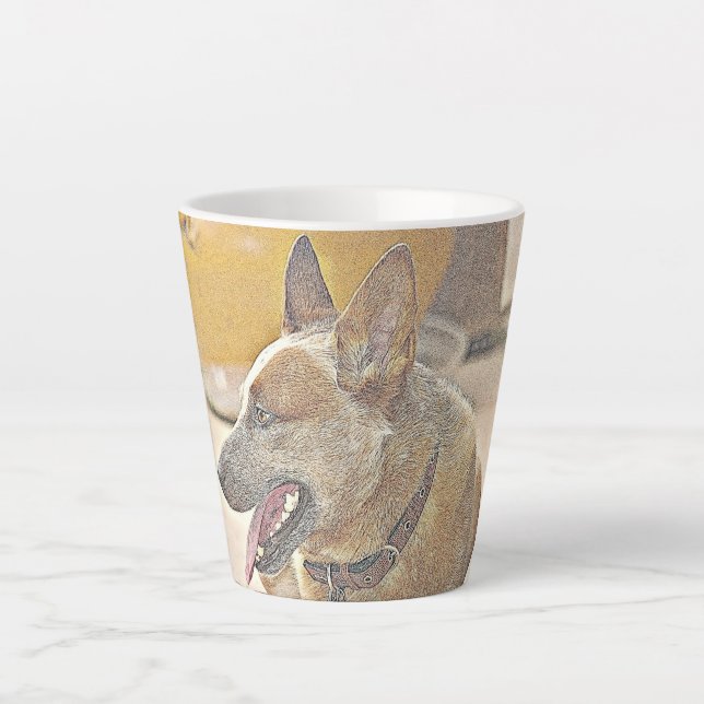 Boomer Red Heeler Latte Tasse (Vorderseite)