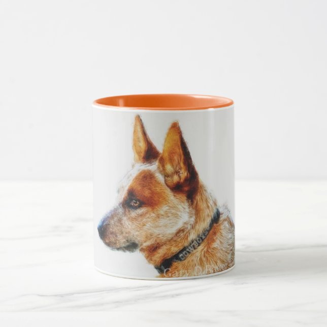 "Boomer" rote Heeler zwei Ton-Tasse Tasse (Zentrum)