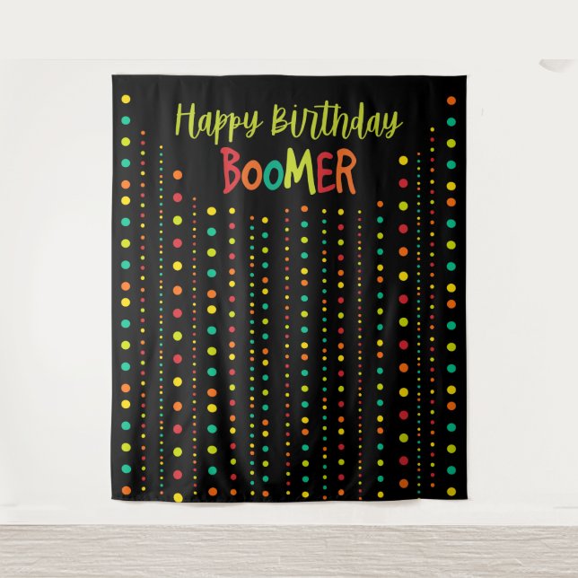 Boomer | Tapestry | Selfie Wall | Happy Birthday Wandteppich (Vorderseite)