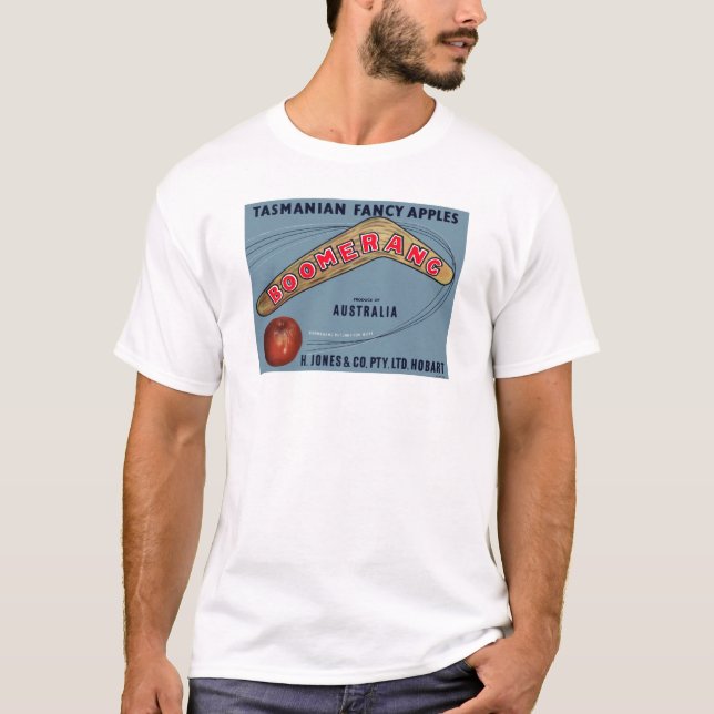 Boomerang Äpfel - Vintages Fruchtkäseletikett T-Shirt (Vorderseite)