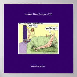 Boomerang-Beziehungen Lustiges Cartoon-Poster Poster