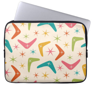 Boomerang im Mid-Century-Stil mit retro Starbursts Laptopschutzhülle