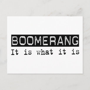 Boomerang ist es postkarte