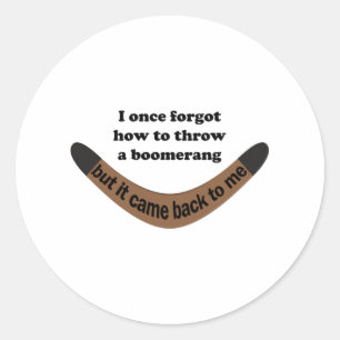 Boomerang Joke Runder Aufkleber