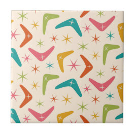 Boomerang Mitte des Jahrhunderts mit Retro-Sternex Fliese