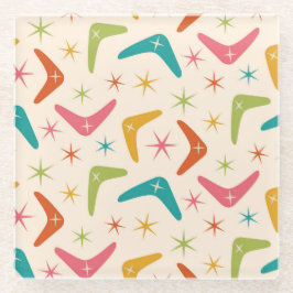 Boomerang Mitte des Jahrhunderts mit Retro-Sternex Glasuntersetzer