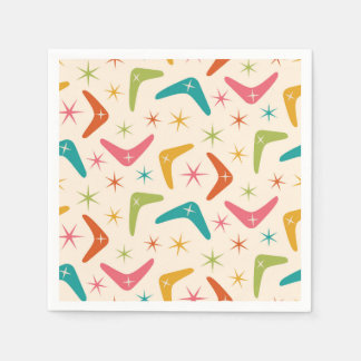 Boomerang Mitte des Jahrhunderts mit Retro-Sternex Serviette