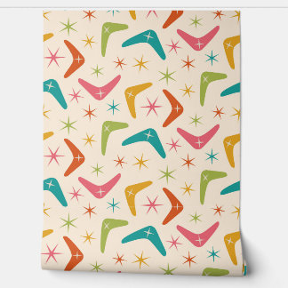 Boomerang Mitte des Jahrhunderts mit Retro-Sternex Tapete