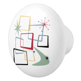 Boomerang-Plätze aus der Atomzeit Mitte des Jahrhu Keramikknauf