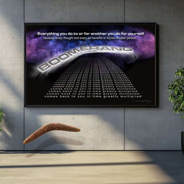 Boomerang Poster - Karma & Energy Reflection Wall (Every Action Returns – A Cosmic Reminder in Stunning Design)