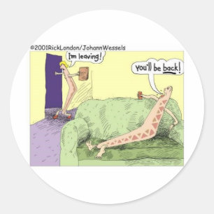Boomerang Relagionships Funny Cartoon Geschenke & Runder Aufkleber