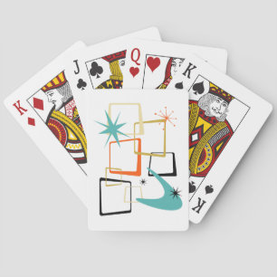 Boomerang Sternexplosion Mitte Jahrhundert Spielkarten