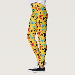 Boomerangs im Mid-Century Stil Leggings
