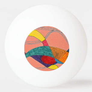 "Boomerangs on Pink" Abstrakt Ping Pong Ball Tischtennisball