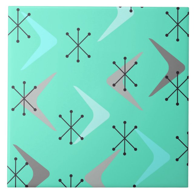 Boomerangs Sternexplosionen des Mittelalters neige Fliese (Vorderseite)