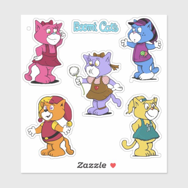 Boomi Cats Stickers Aufkleber (Blatt)