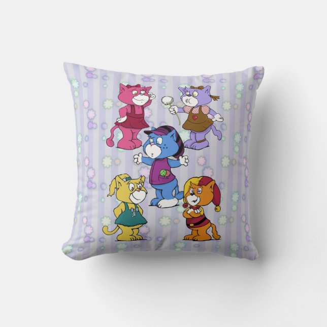 Boomi Cats Throw Kissen (Vorderseite)