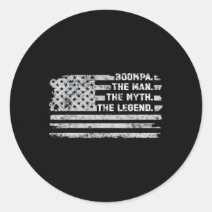 Boompa Der Mensch Myth Legend Vathers Day Vintag A Runder Aufkleber