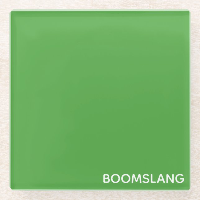 Boomslang grüne Farbe Glasuntersetzer (Vorderseite)