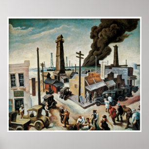 Boomtown von Thomas Hart Benton 1928 Poster