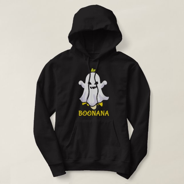 Boonana Banana Ghost Funny Beängstigendes Niedlich Hoodie (Design vorne)
