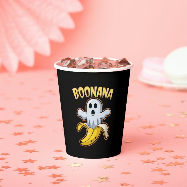 Boonana Niedlich Ghost Banana Halloween Pappbecher (Insitu)