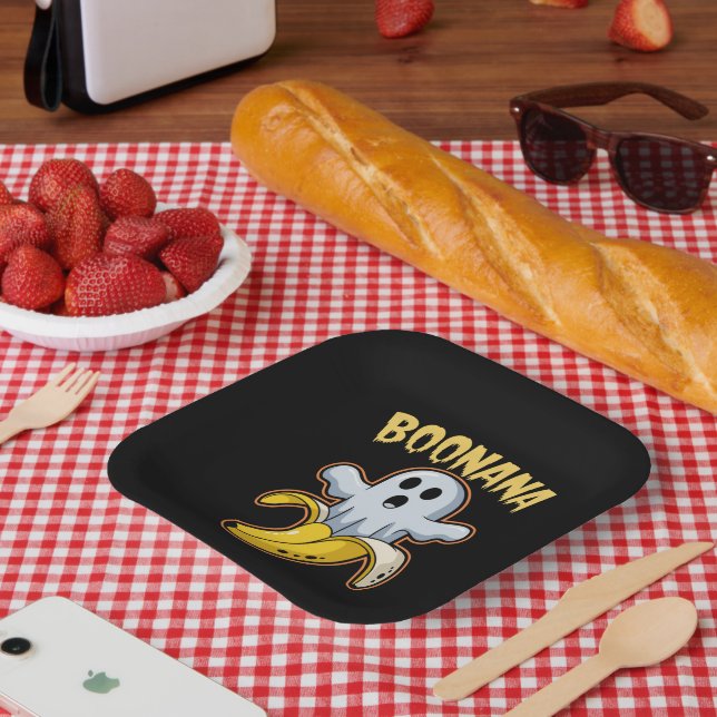 Boonana Niedlich Ghost Banana Halloween Pappteller (Picknick)