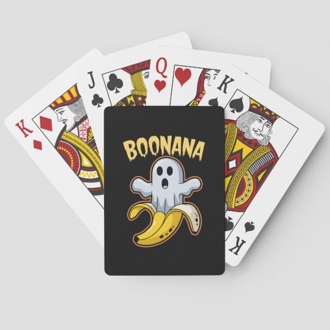 Boonana Niedlich Ghost Banana Halloween Spielkarten (Rückseite)
