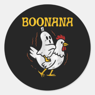 Boonana Reitendes Huhn Halloween Geist Gruselige N Runder Aufkleber