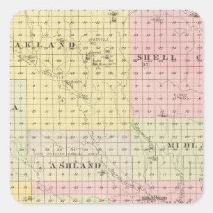 Boone County, Nebraska Quadratischer Aufkleber