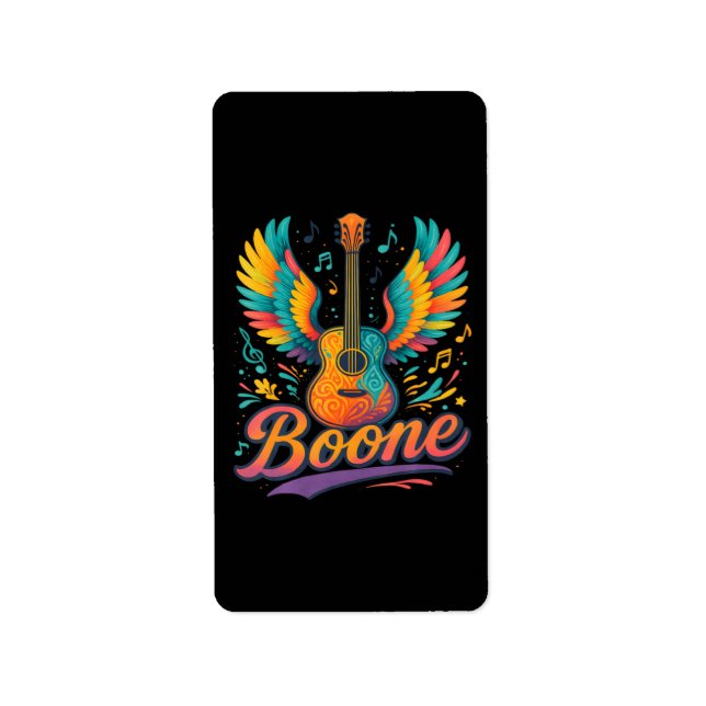 Boone Gitarre Adressaufkleber (Vorne)