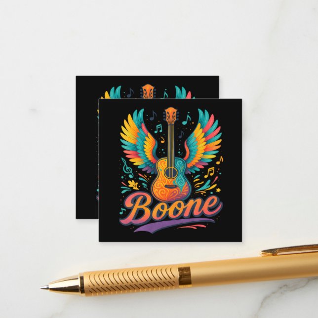Boone Gitarre Begleitkarte (Vorderseite/Rückseite Beispiel)